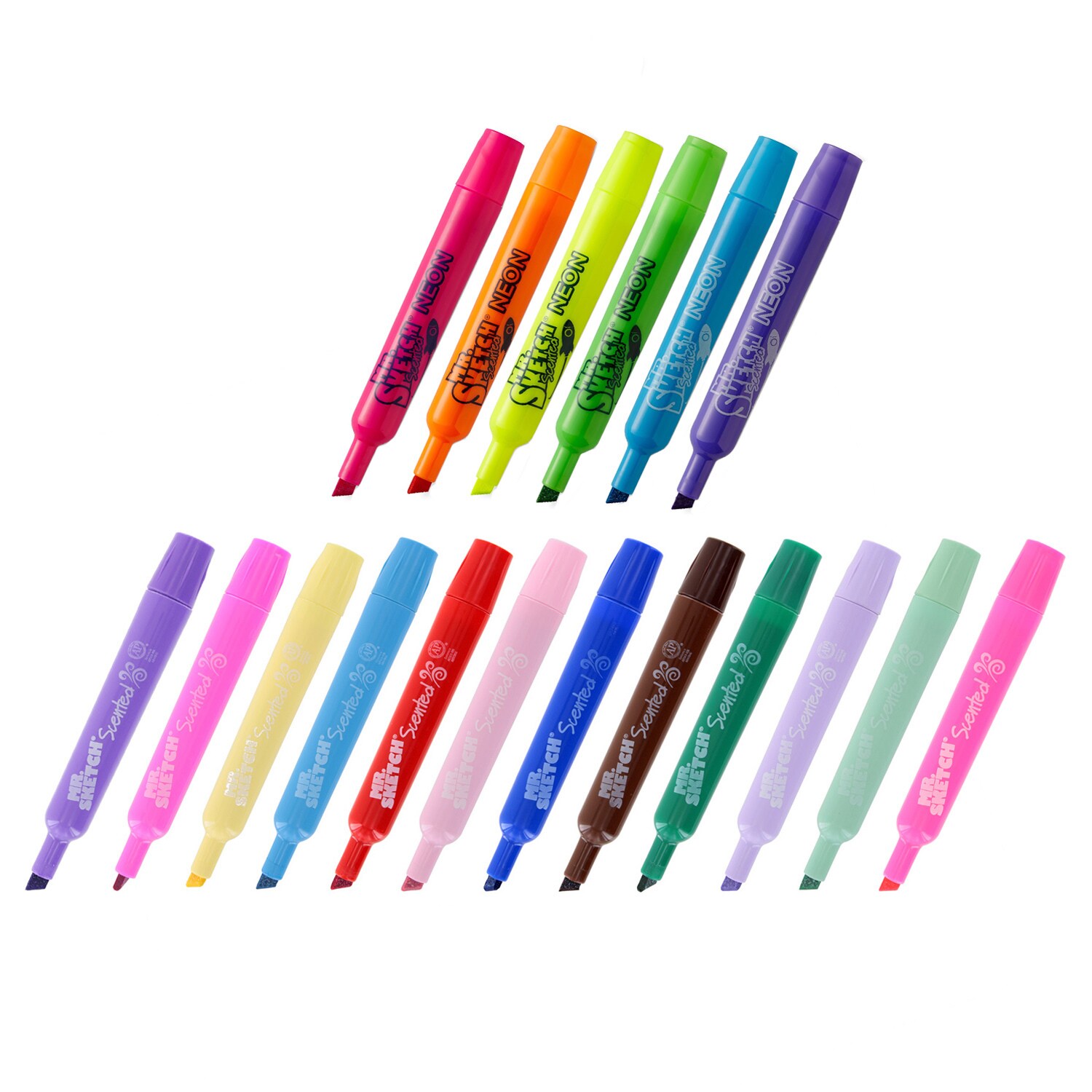 Mr Sketch Scented Watercolor Regular And Intergalactic Markers Chisel Tip Assorted Colors Pack Of 18