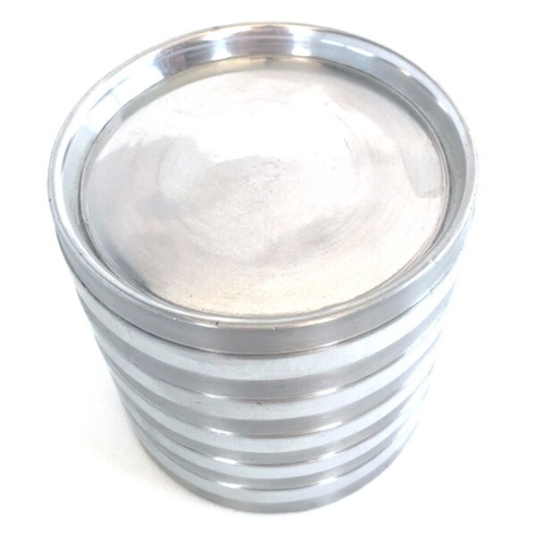 Silvertone Stainless Steel Medium Ribbed Candle Holder