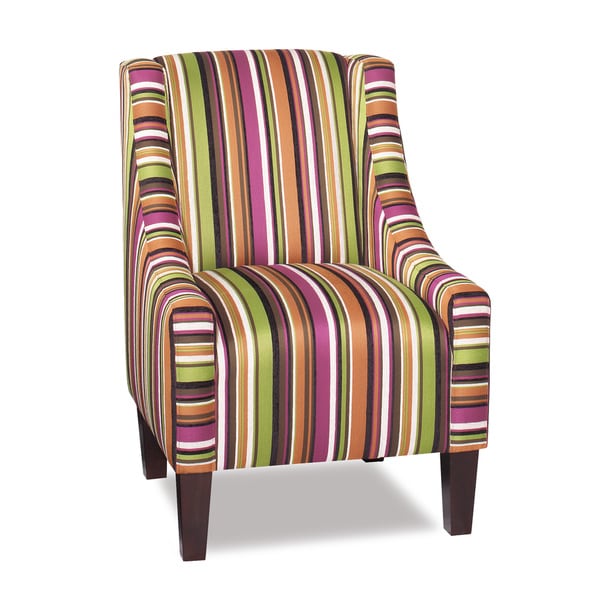 orange striped accent chair