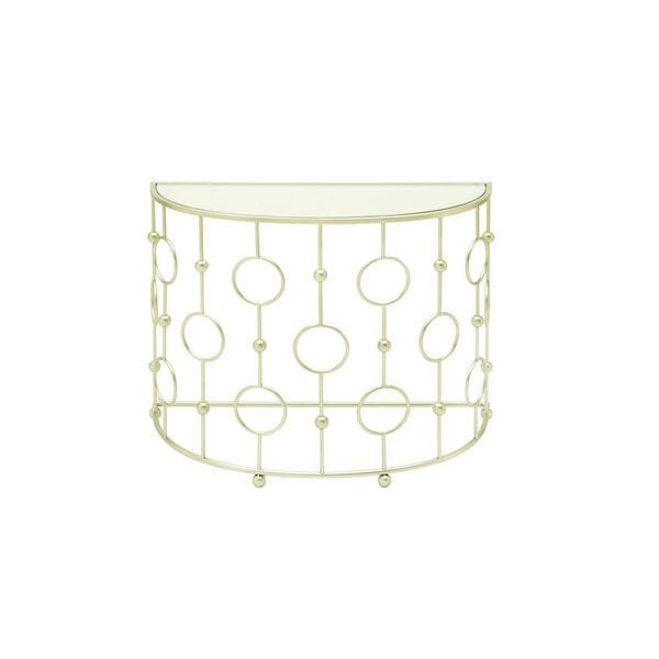 Shop Metal Glass Console Table (38 inches wide x 30 inches high) Free