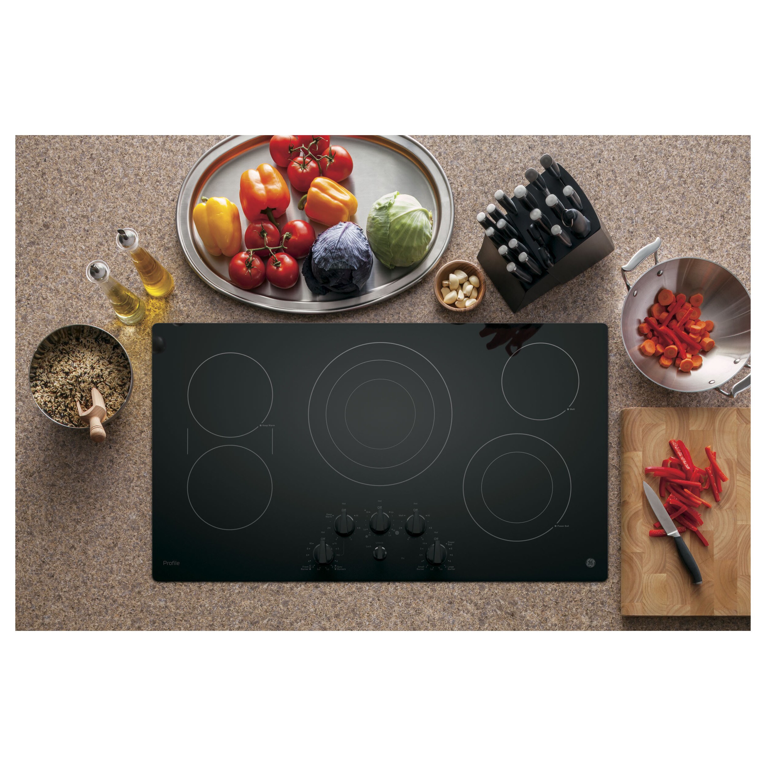 Shop Ge Profile 36 Inch Electric Cooktop Free Shipping Today