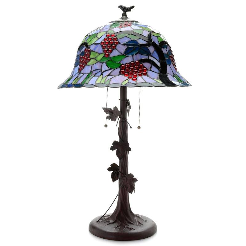 Zisel 2-light Grape Tiffany-style 18-inch Table Lamp
