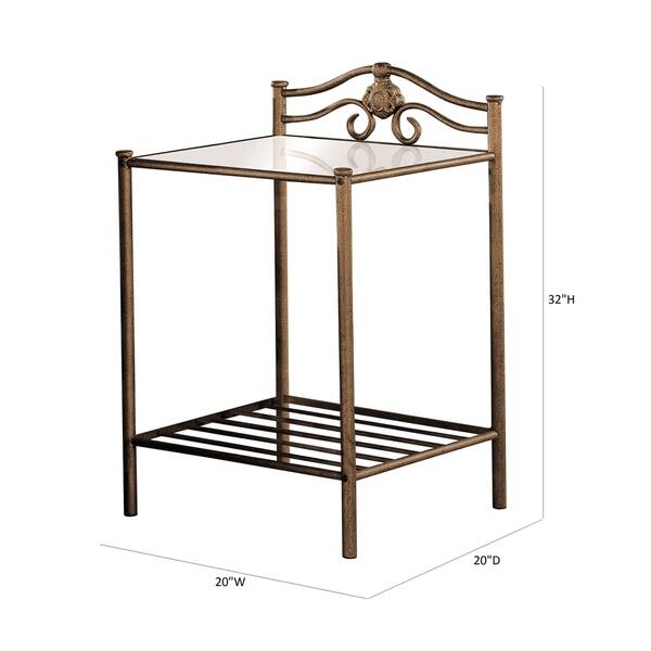 Coaster Furniture Sydney Antique Brushed Gold 2shelf Metal Nightstand