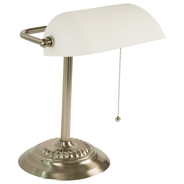 white bankers lamp