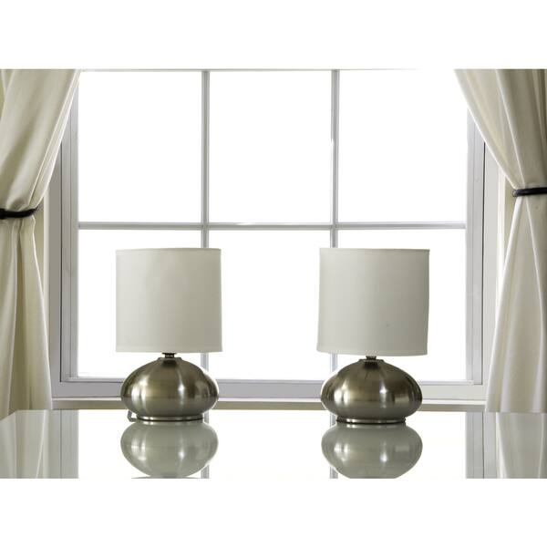 Light Accents Bedroom Side Table Lamps With On Off Touch Sensor Brushed Nickel Set Of 2