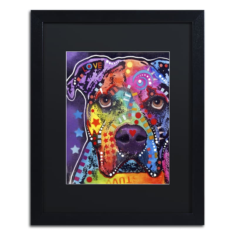 Dean Russo 'American Bulldog 121609' Matted Framed Art