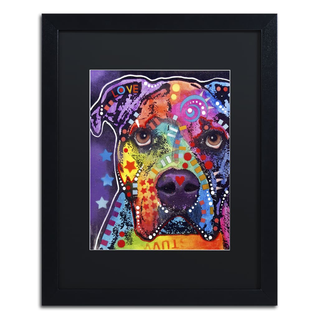 Dean Russo 'American Bulldog 121609' Matted Framed Art