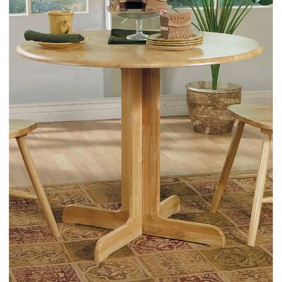 Coaster Company Damen Round Pedestal Table with Leaf - Brown