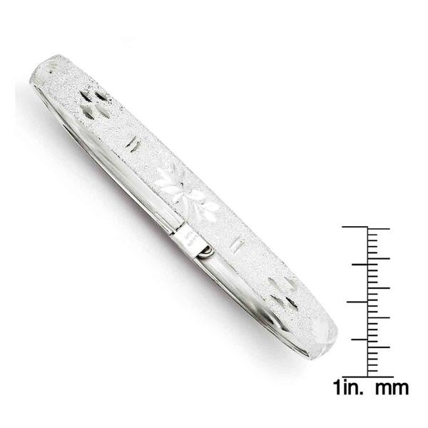 Solid 925 Sterling Silver 6.5mm Diamond-Cut Flexible Bangle Solid 925 Sterling Silver 6.5mm Diamond-Cut Flexible Bangle