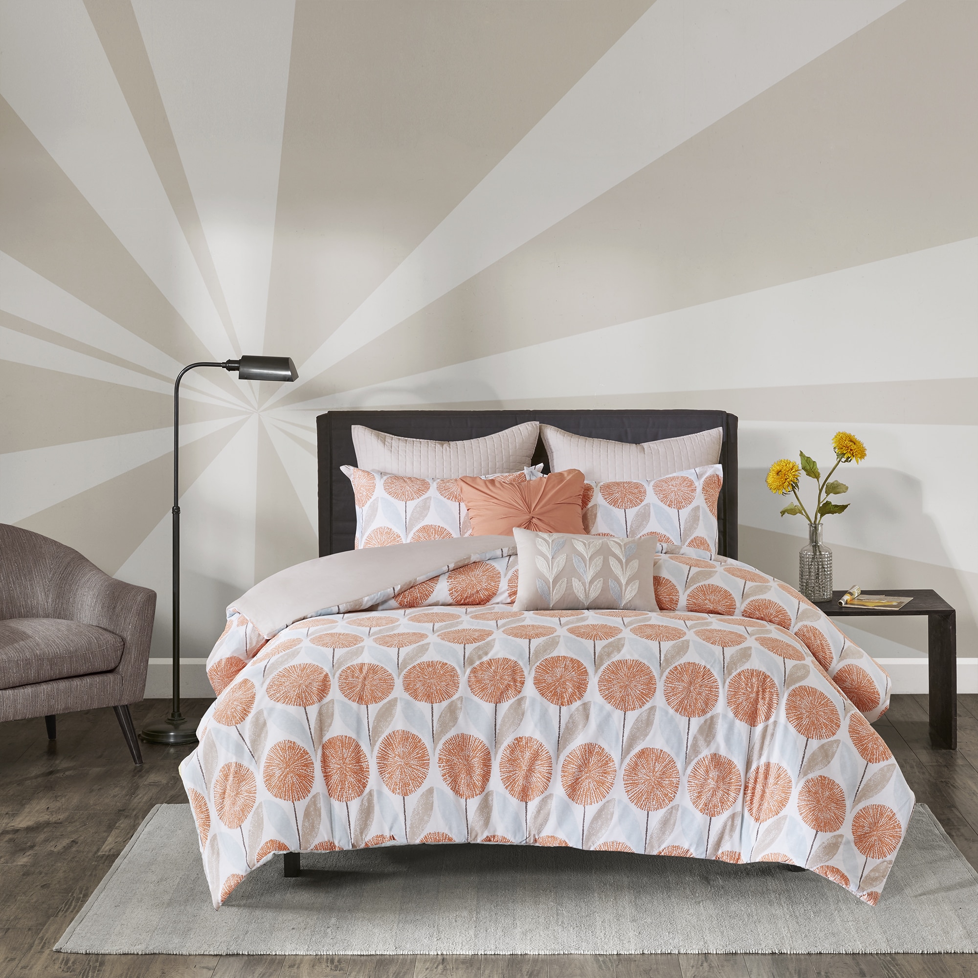 Shop Palm Canyon Cameo Coral Cotton 7 Piece Printed Duvet Cover