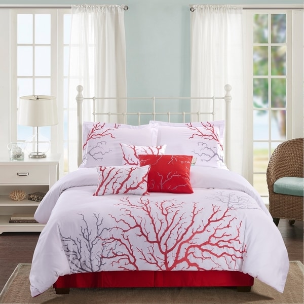 Panama Jack White Coral Embroidered 7-piece Comforter Set