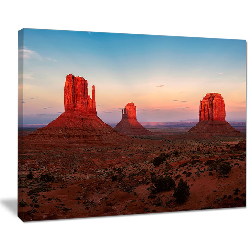 Sunset in Monument Valley - Landscape Art Print Canvas - Multi-color ...