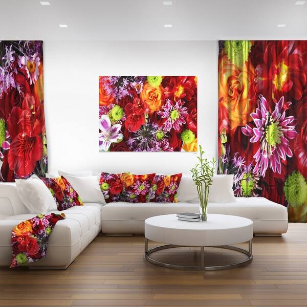Shop Colorful Flowers Background Large Floral Wall Art Canvas Multi Color Overstock 12209548