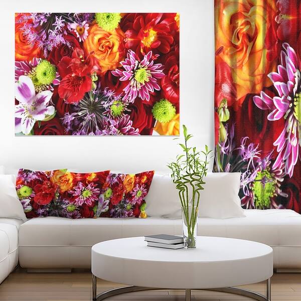 Shop Colorful Flowers Background Large Floral Wall Art Canvas Multi Color Overstock 12209548