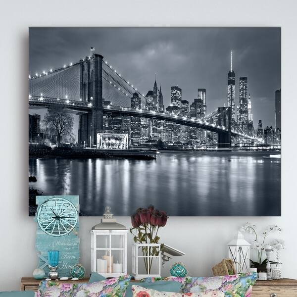 Shop Panorama New York City At Night Cityscape Canvas Print