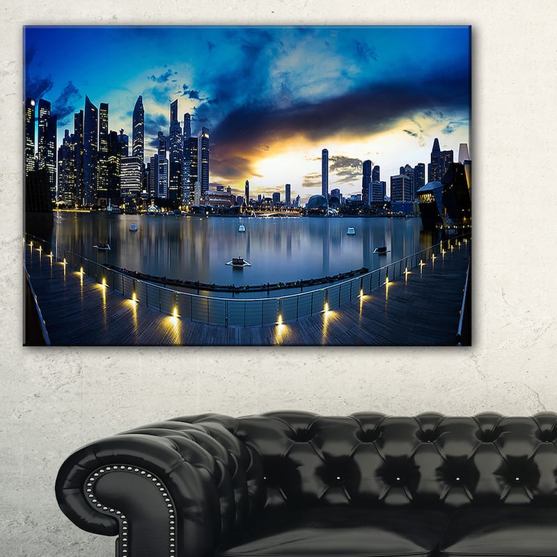 View from Marina Bay Sands Panorama - Cityscape Canvas print - Blue ...