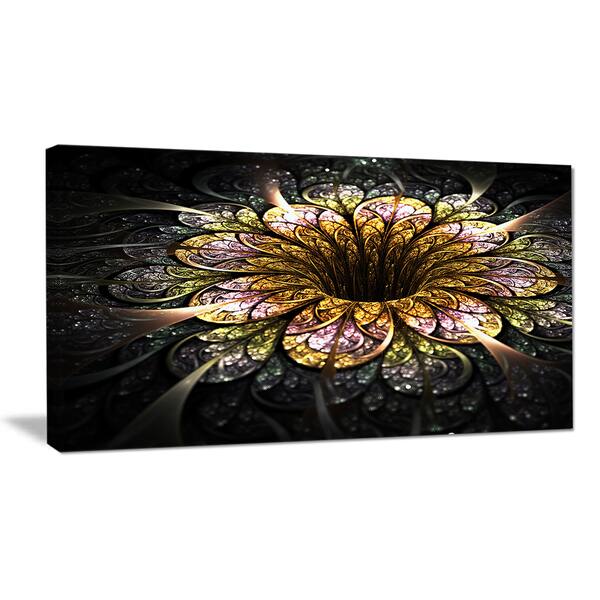 Dark Golden Fractal Flower Digital Art Large Floral Canvas Art Print Gold Overstock 12209681