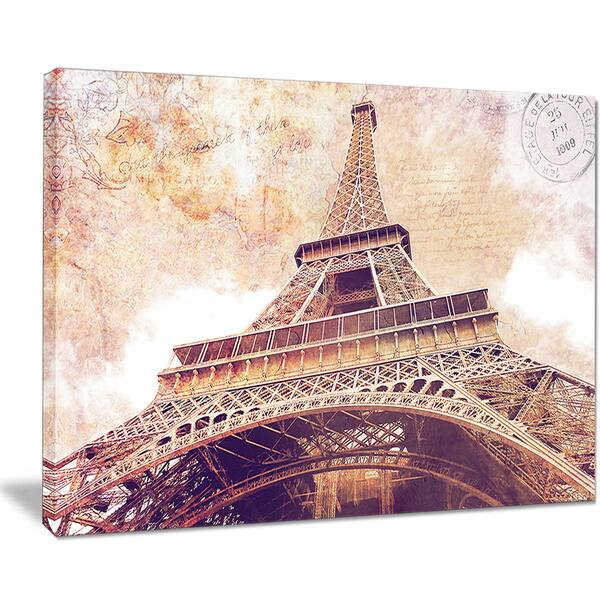 Shop Paris Eiffel Tower Paris Postcard Design Cityscape Canvas