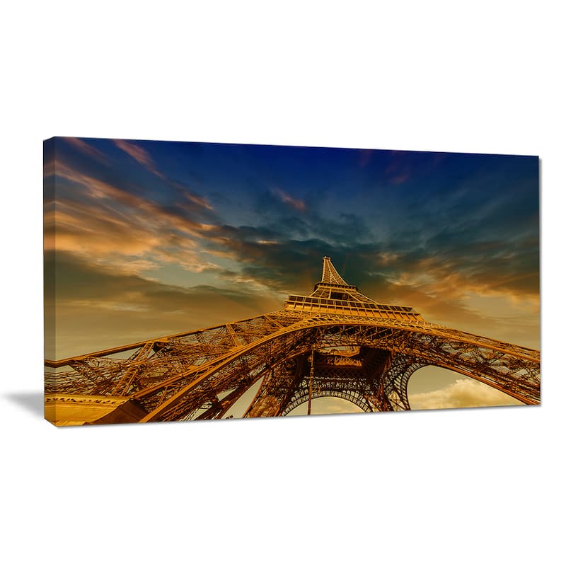 Dramatic Sky above Paris Eiffel Tower in Paris - Cityscape Canvas print ...