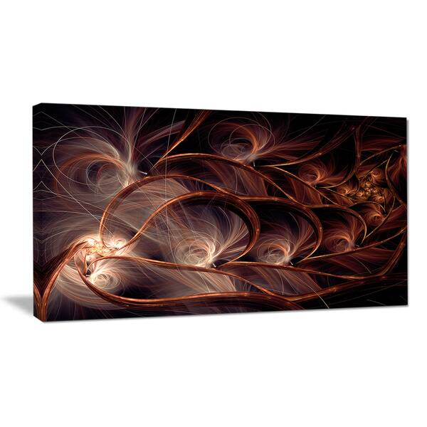 Glittering Brown Fractal Flower On Black Large Floral Canvas Art Print Overstock 12209801
