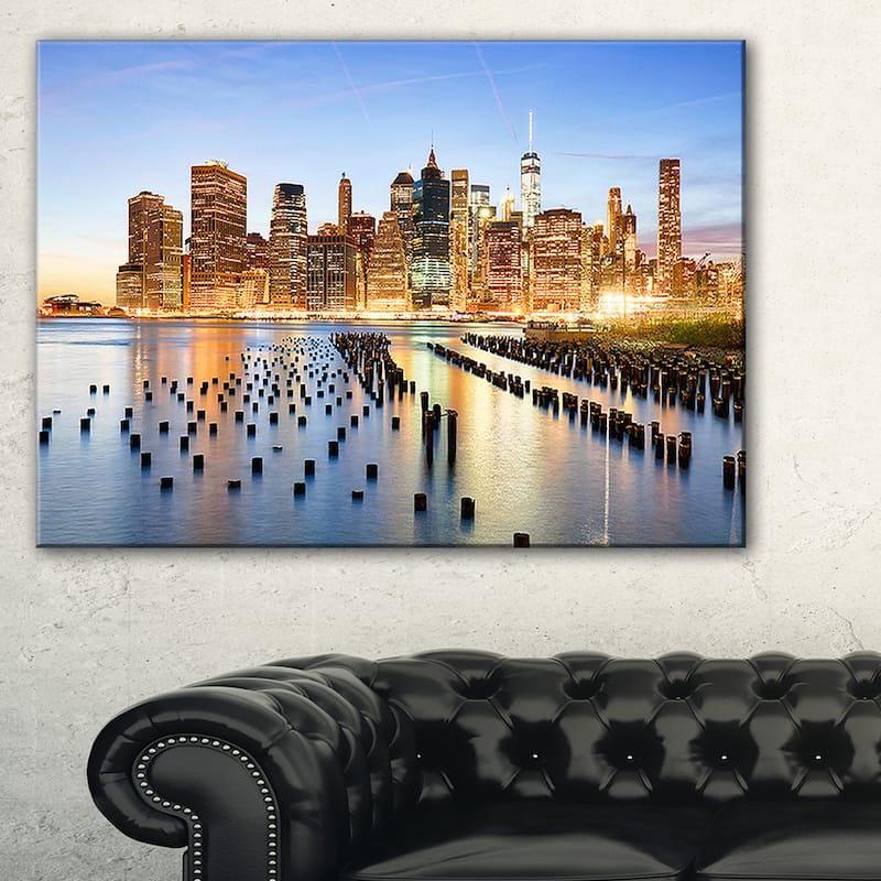 New York Skyline with Skyscrapers - Cityscape Canvas print - Multi-color - 12 in. wide x 8 in. high