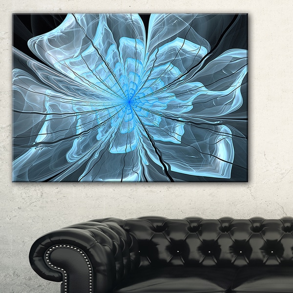 Light Blue Flower with Large Petals - Modern Floral Canvas Wall Art