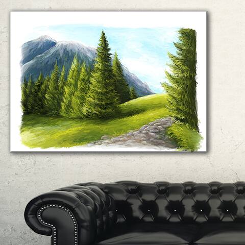 Road in Green Mountains - Landscape Wall Art Canvas Print