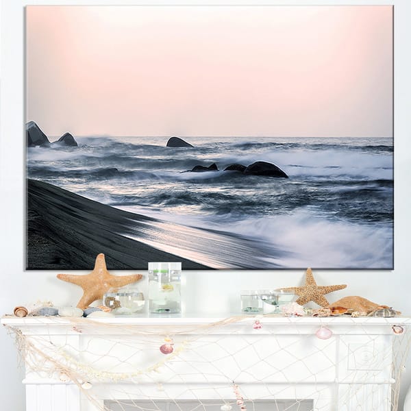 Shop Wonderful Long Exposure Sea Waves Beach Canvas Wall Art Overstock 12210911