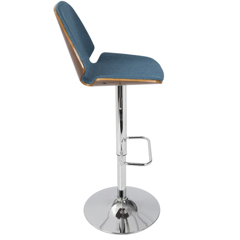 Carson Carrington Vihti Walnut Wood Adjustable Swivel Bar Stool