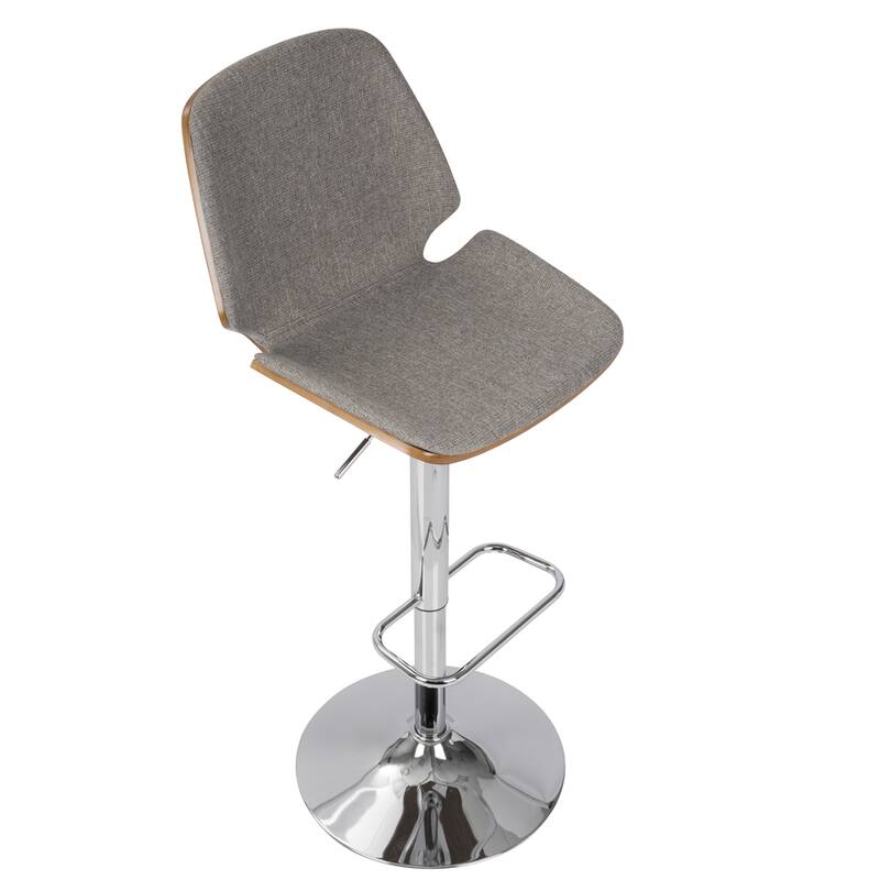 Carson Carrington Vihti Walnut Wood Adjustable Swivel Bar Stool