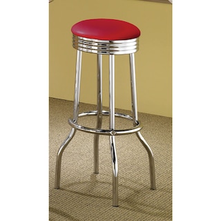 Coaster Company Red Cushion Silver Bar Stool On Free Coaster Company Red Cushion Silver Bar Stool