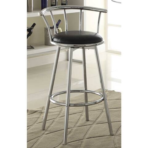 Coaster Counter Bar Stools Online At Our Best Coaster Company Black Vinyl Chrome Plated Bar Stool