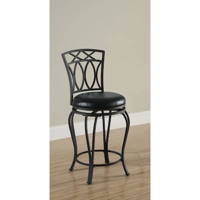 Coaster Furniture Adamsville Black Upholstered Swivel Counter Stool