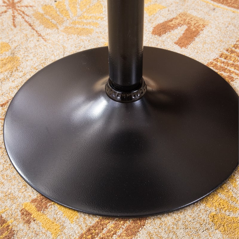Roundhill Furniture Belham Black Metal Bar Table and Adjustable Swivel Stools 3-piece Set