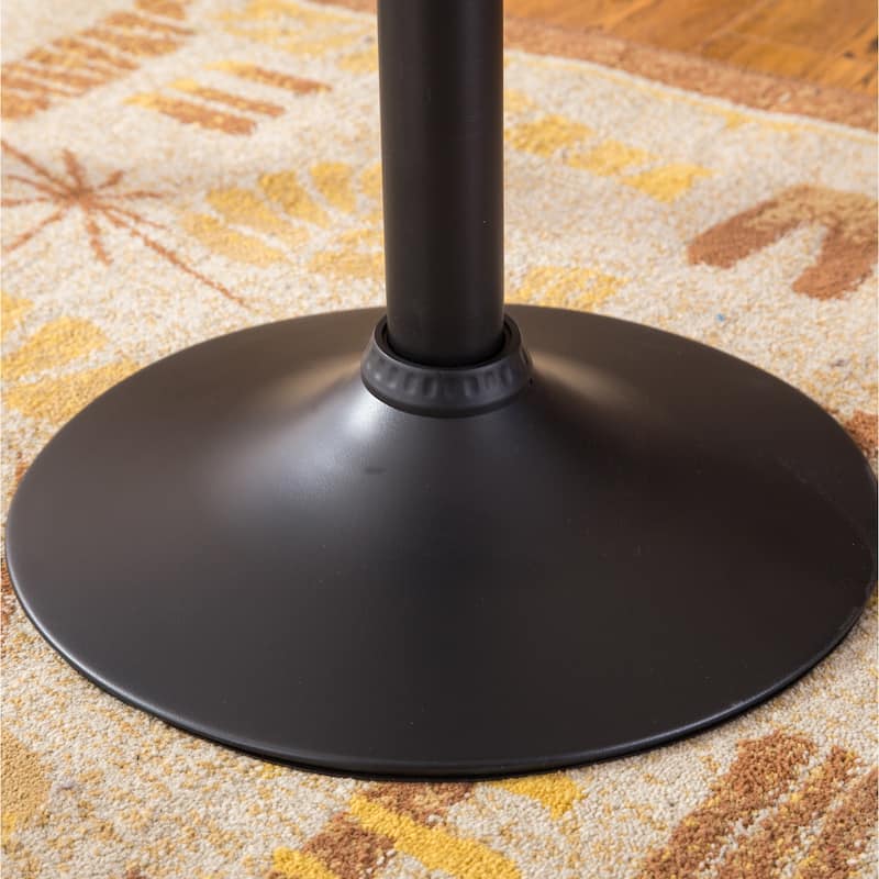 Roundhill Furniture Belham Black Adjustable Height Metal Bar Table Swivel Bar Stools Sets