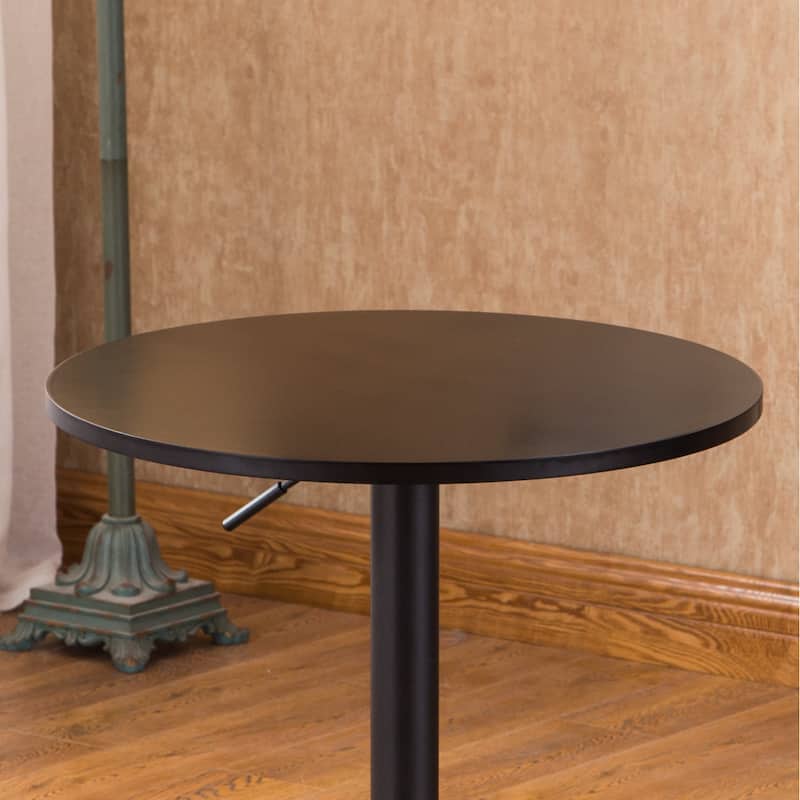 Copper Grove Black Round Adjustable Height Metal Bar Table