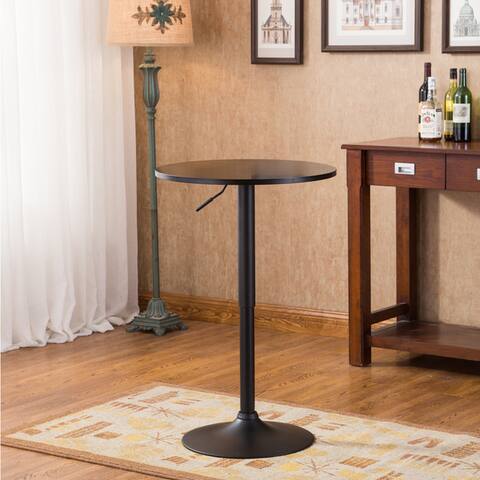 Copper Grove Black Round Adjustable Height Metal Bar Table