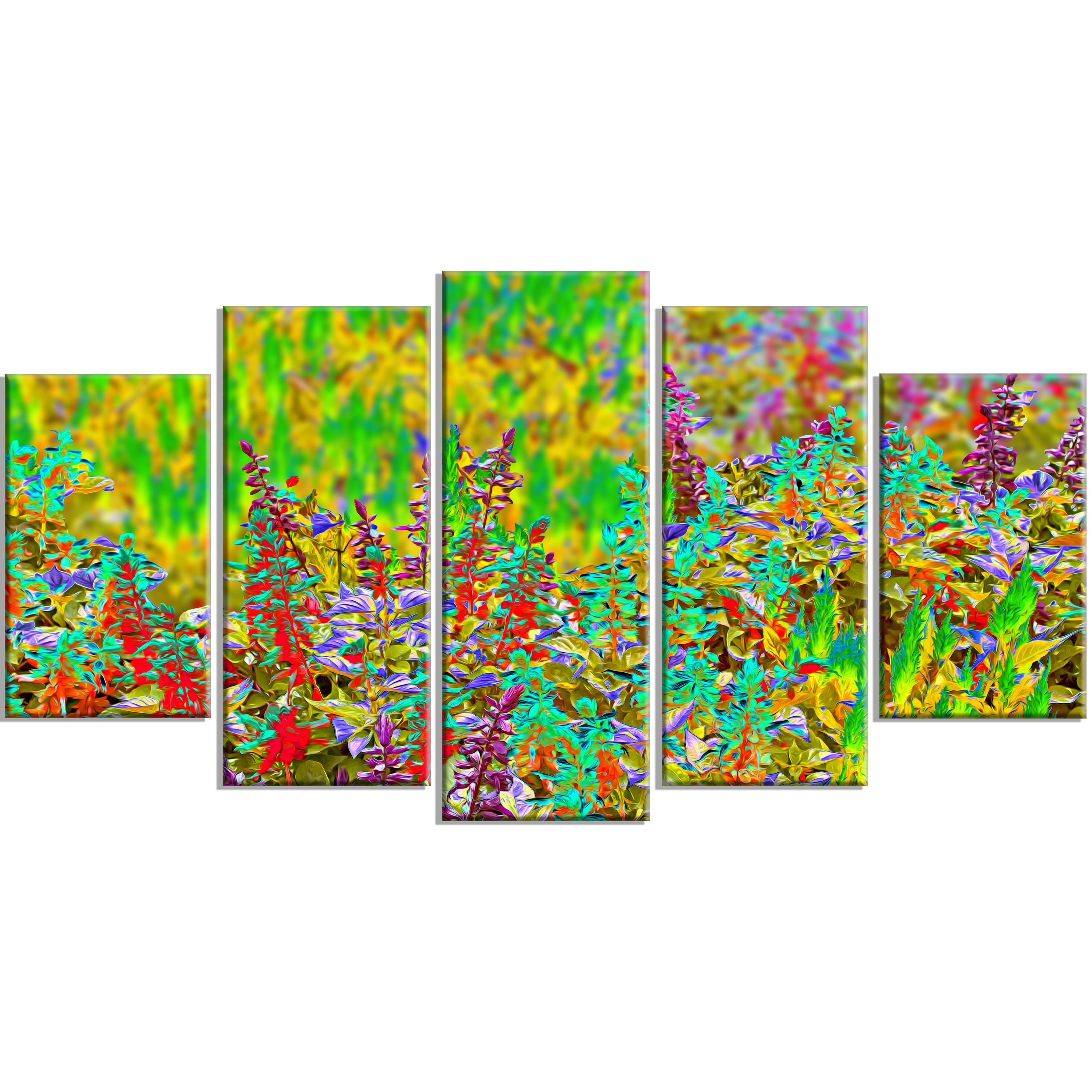 Colorful Textured Flowerbed - Floral Art Canvas Print - Small | eBay