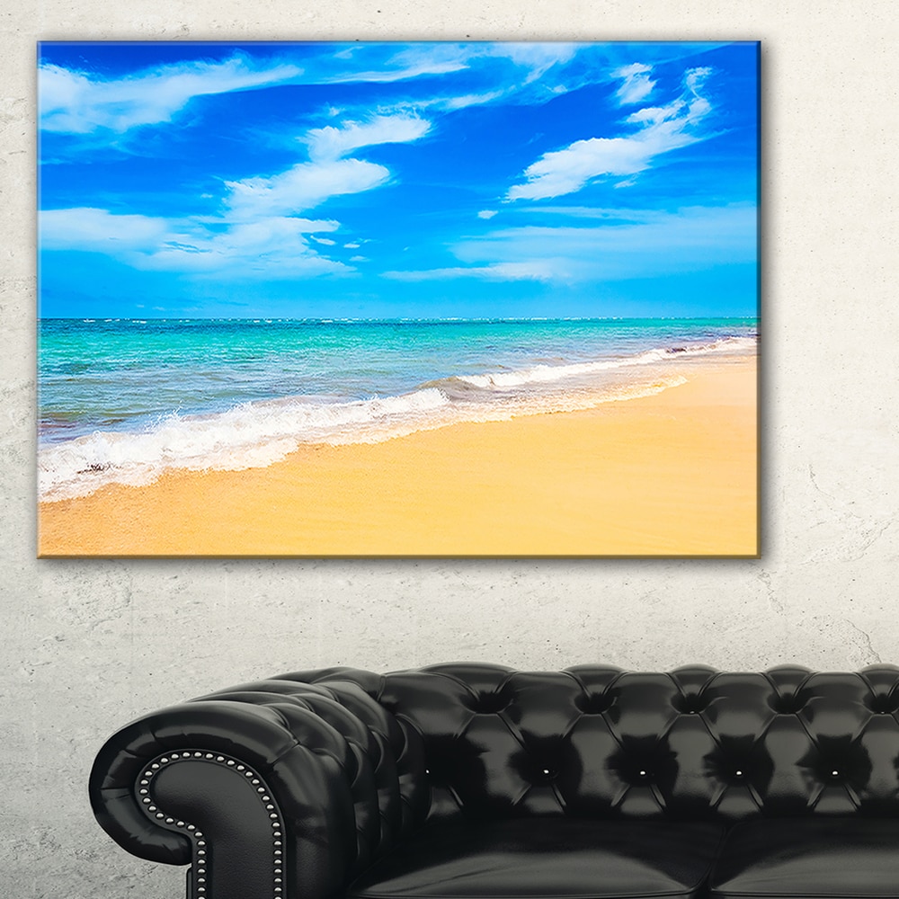 Blue Sandy Tropical Sea Beach - Extra Large Seascape Art Canvas