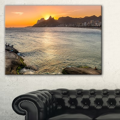 Ipanema in Rio de Janeiro Sunset - Extra Large Seascape Art Canvas