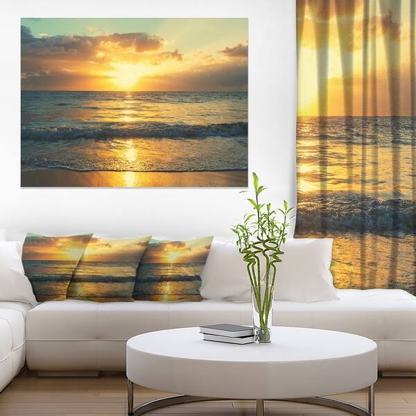 Exotic Water and Sky Sunset Panorama - Modern Seashore Canvas Art ...