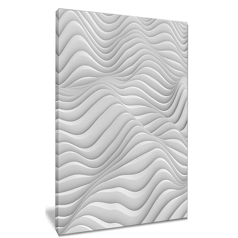 Fractal Rippled White 3D Waves - Abstract Art Canvas Print