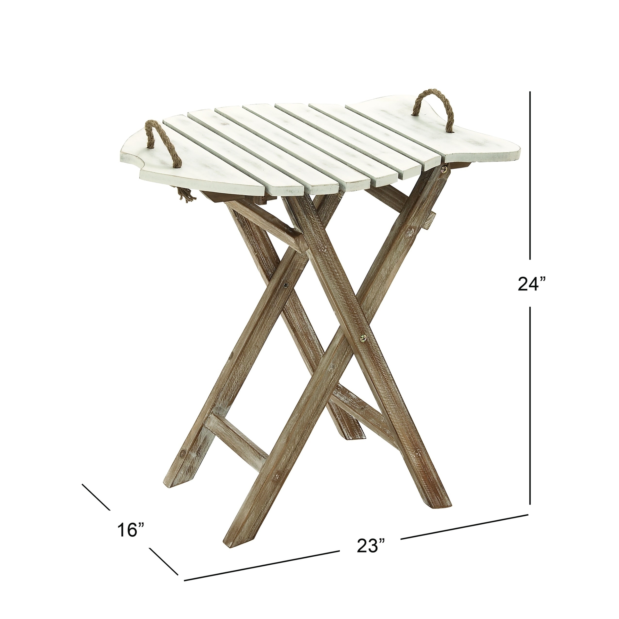 Details about   Wooden folding fish shaped table with distressed finish