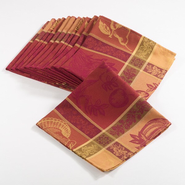Thanksgiving Collection Jacquard Design Thankgiving Dinner Napkin (Set of 12)