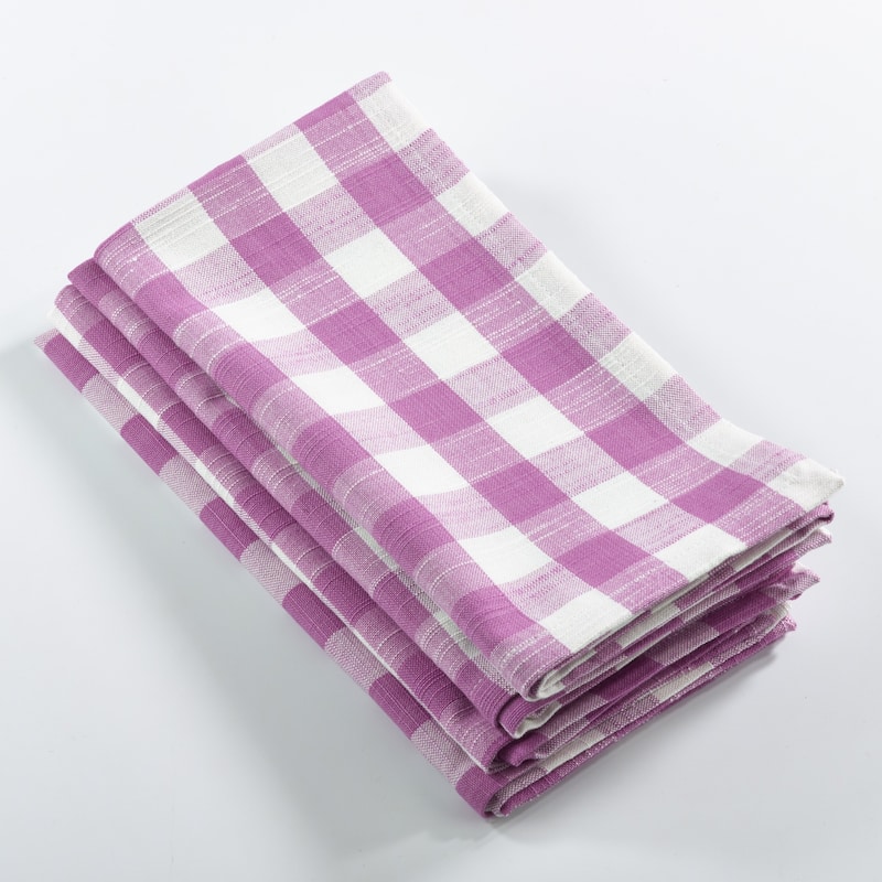 Table Napkins With Gingham Design (Set of 4)