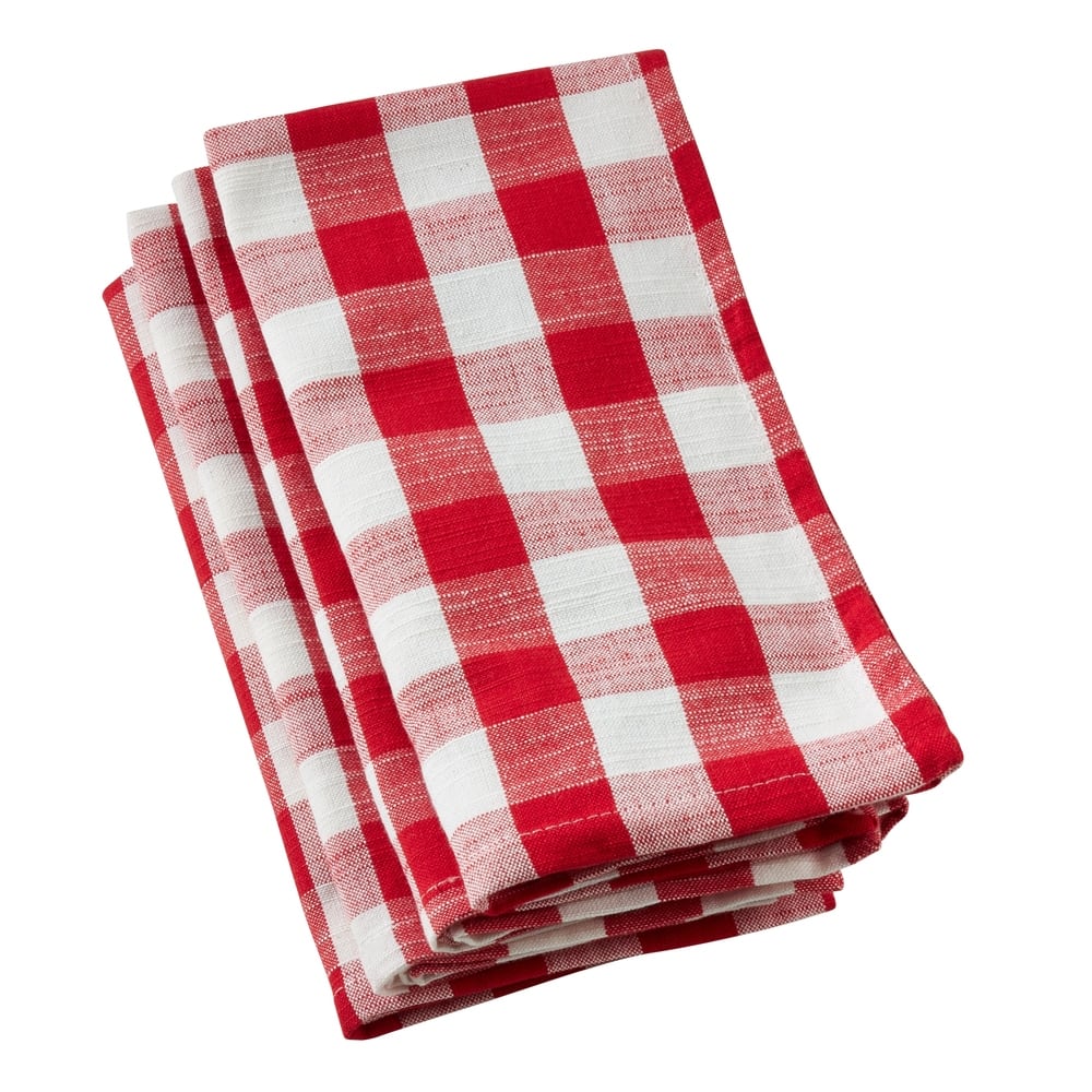 Table Napkins With Gingham Design (Set of 4)