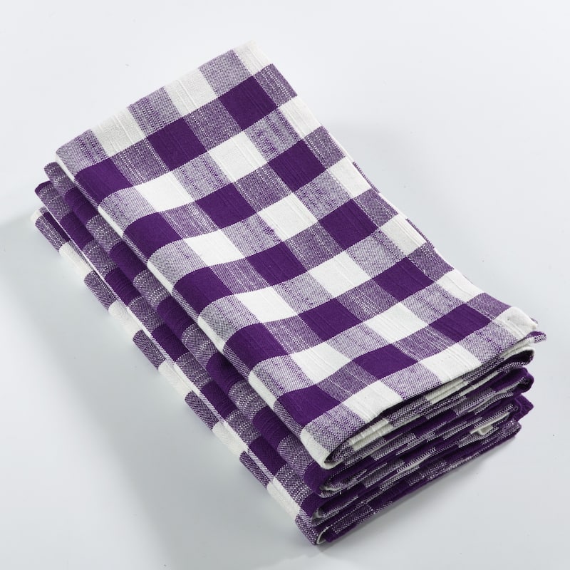 Table Napkins With Gingham Design (Set of 4)