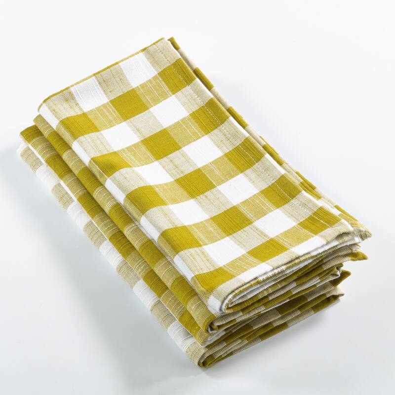 Table Napkins With Gingham Design (Set of 4)