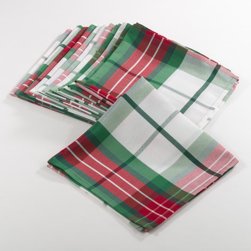 Vernor Collection Plaid Design Holiday Dinner Napkins (Set of 12)