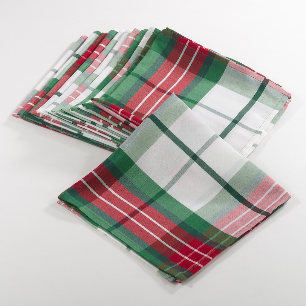 Vernor Collection Plaid Design Holiday Dinner Napkins (Set of 12)